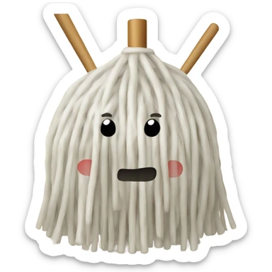 Mop with chopsticks sticker