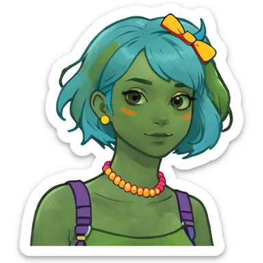A blue haired girl sticker