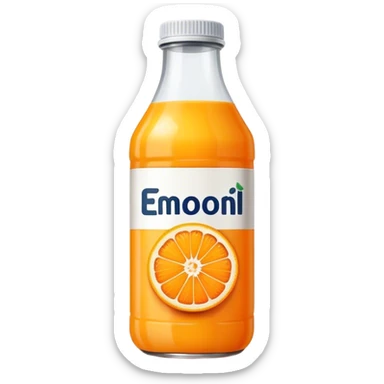 Orange juice bottle sticker