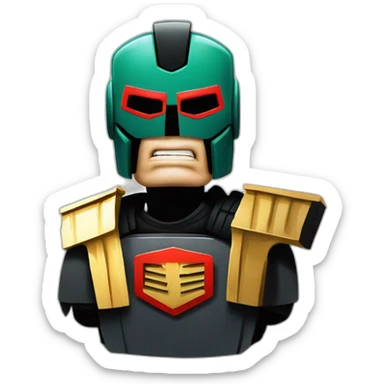 judge dredd head with a clapperboard sticker