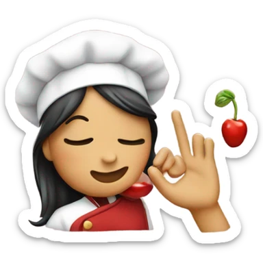 Girl emoji with chefs hat kissing hand  sticker