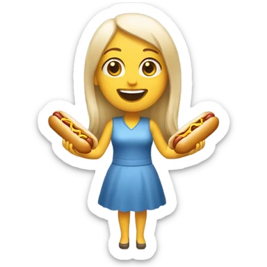 White women eating hotdog sticker