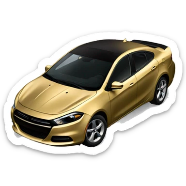 Gold dodge dart with black hood sticker