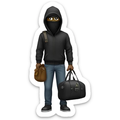Robber with a duffel bag  sticker