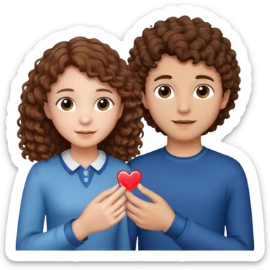 a 15 year old girl with brown curly hair but she has lightnings in it with a brown haired boy who gave her a promise ring sticker