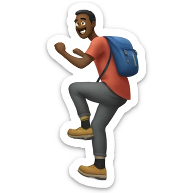 Man climbing a hill  sticker