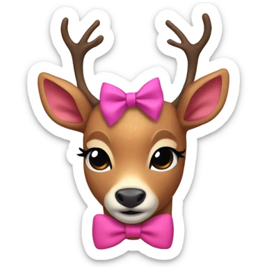pink bow deer taking zyns  sticker