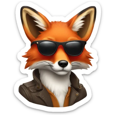 Red fox wearing shades sticker