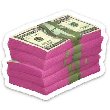 pink cash sticker