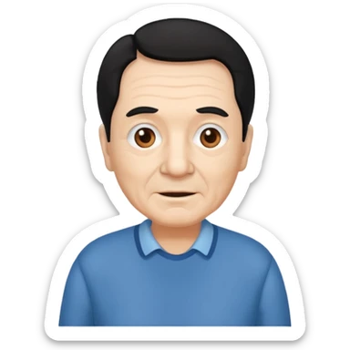 señor muy mayor pelo negro camina sin bigote sticker