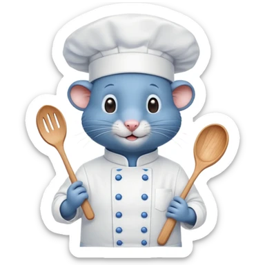 Remy blue rat chef sticker