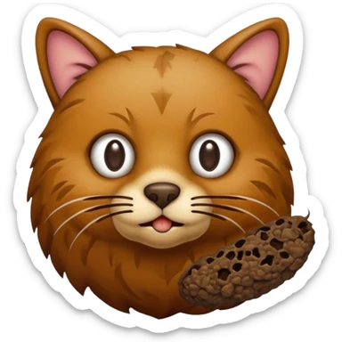 Bottomless bear poop shaped into a cat that eats rats sticker
