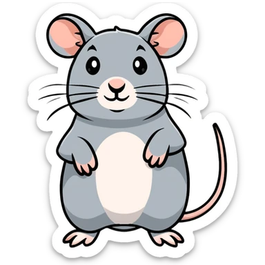 adorable little rat with tiny paws sticker