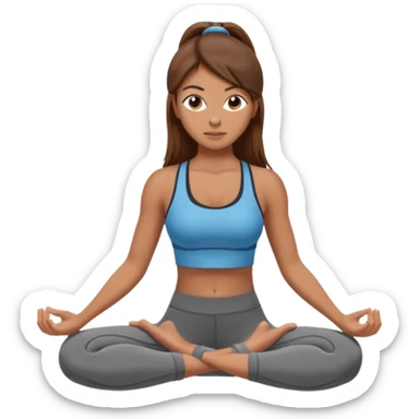Pilates girl tan skin and brown long hair  sticker