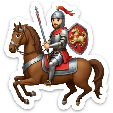 Medieval cavalry rode four legged horses sticker