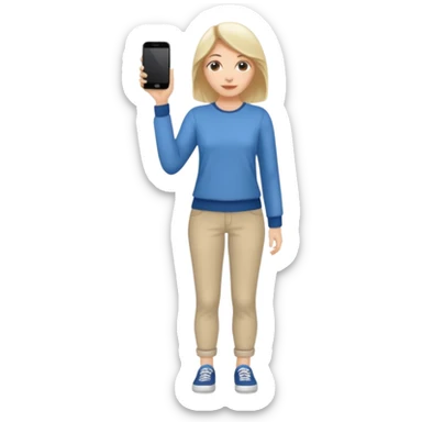 white woman dressed casually full body sticker
