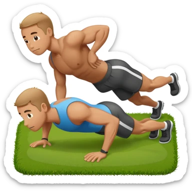 simple stick figure doing pushups sticker