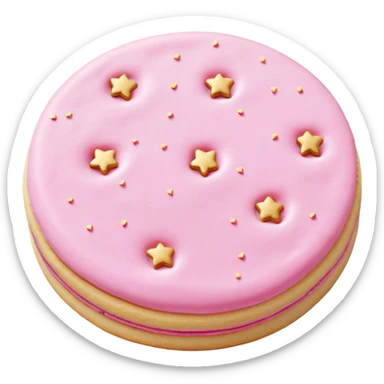 pink buttercream sugar cookies with gold sprinkles  sticker
