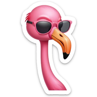 Flamingo with sunglasses sticker