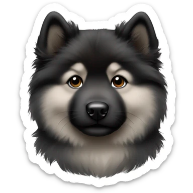 Black and grey eurasier puppy sticker
