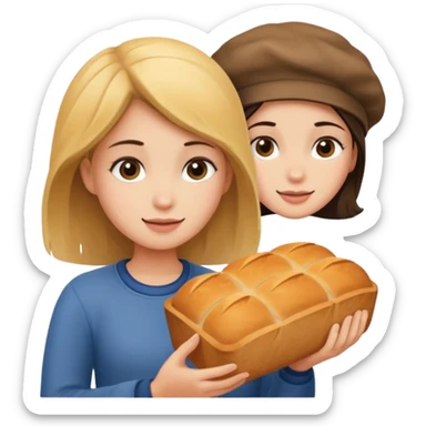 girl buying bread sticker