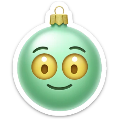 Pastel Green ornament with new year pin  sticker
