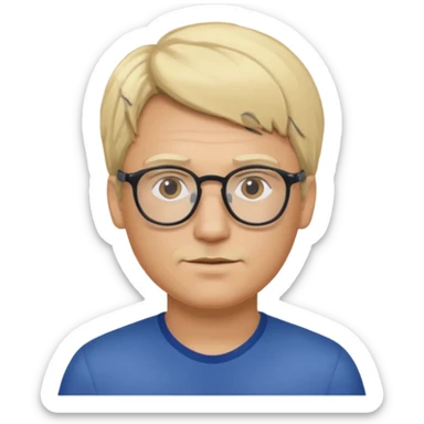 Man metis glasses blond hairs sticker