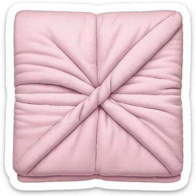 Light pink,fluffy folded blanket, single, view from top sticker