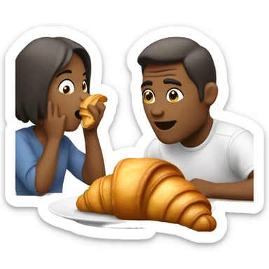 Croissant eating croissant  sticker