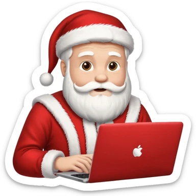 santa god with laptop, direct sticker