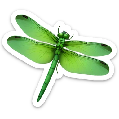 Green dragonfly sticker