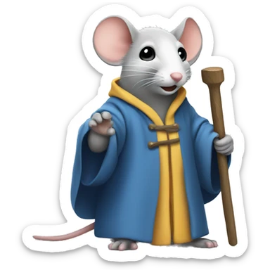 mouse wearing robe and hammer sticker