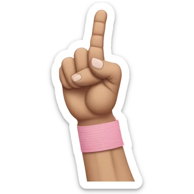 🤟🏻 but with a pink bandage on the thumb only sticker