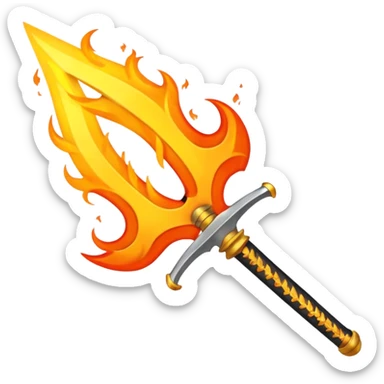 sword on fire emoji style sticker