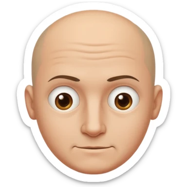Generate a sarcastic emoji or sticker in a minimal flat-design style.  
The emoji should display a confident “nah, not today” attitude:  
- raised eyebrow  
- slight smirk  
- subtle eye-roll or side glance  
- rounded man face, without hair, ears sticker