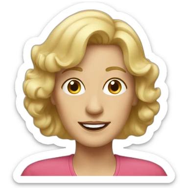 Wave hi blonde older woman  sticker
