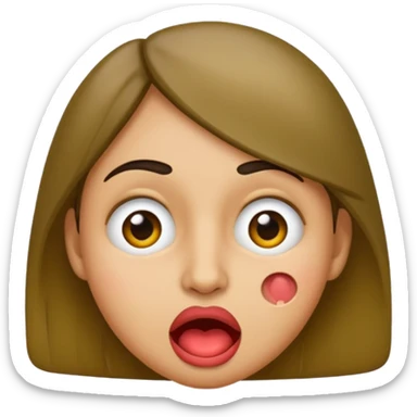 awkward face emoji, biting lip, raised eyebrows sticker