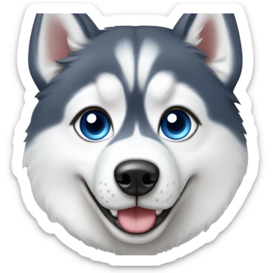 Husky siberiana blanca ojos azules sticker