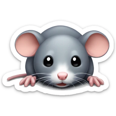 sad rat lying upside down sticker