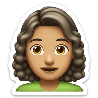 Una mujer quimica de pelo corto castaño con espejuelos sticker