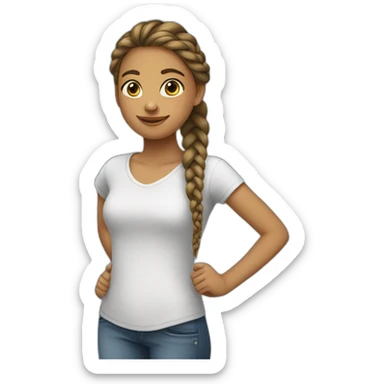 Fille avec tresse sticker