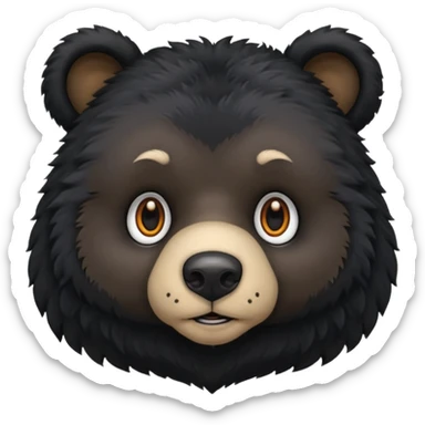 black bear face sticker