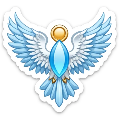 wings emblem holy saint light blue sticker