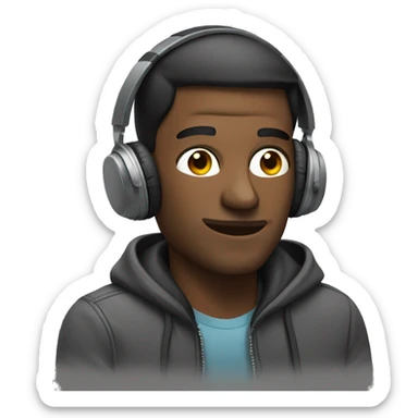 Guy in headphones chilling  sticker
