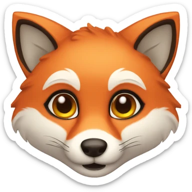 cute fox face sticker