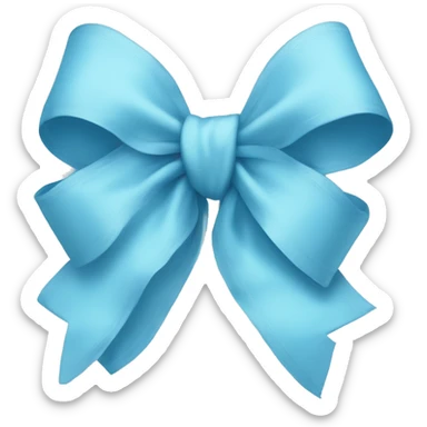 Sky blue bow on sky blue bow sticker