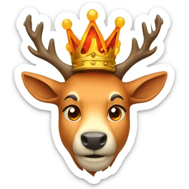 A stag in a crown of fire sticker