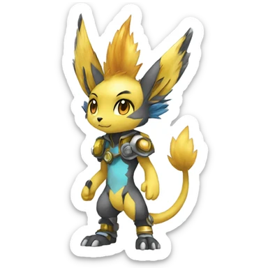 Anthro Sona Cool Edgy Legendary Colorful Shy Shiny Fakemon-Pokémon-Fantasy-Creature With Full Body Detailed High Quality sticker