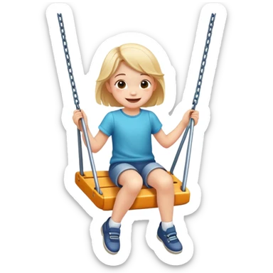 a child swinging on a playground swing, cheerful and playful sticker