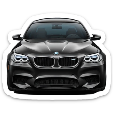 Bmw m5 black with lights on night time angry look sticker